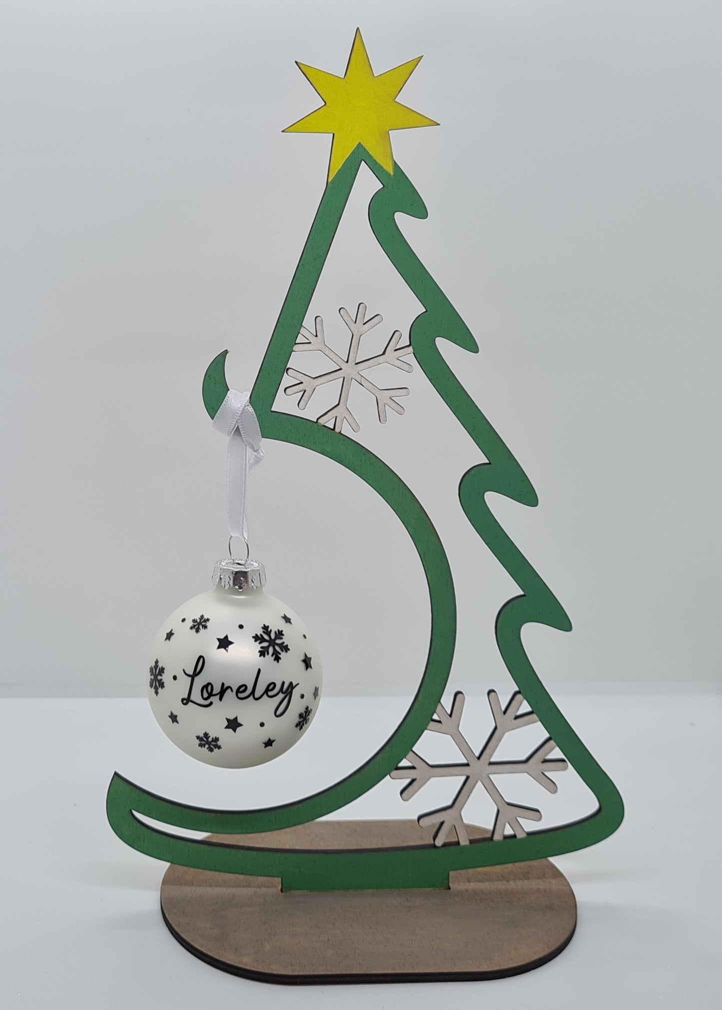 Christbaumkugel mit Namen 6cm oder 8cm - Glas - Personalisierte Weihnachtsbaumkugel inkl. Geschenkkarton